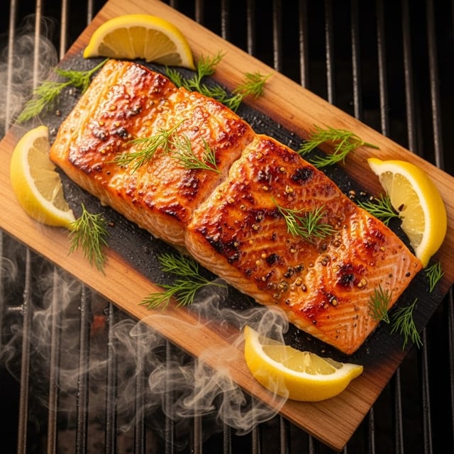 Kabob: Grilled Salmon.